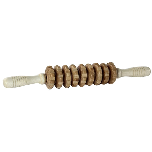 EeaseMX 1 rodillo masajeador de madera para yoga, relajación, cintura, espalda, cuello y piernas.