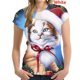 thumbnail image 1 of Camiseta navideña para mujer, camisetas de manga corta con cuello redondo 3d para niñas, moda de Corea, camisetas de Navidad para mujer, ropa de gran tamaño para mujer 2024, 1 of 5