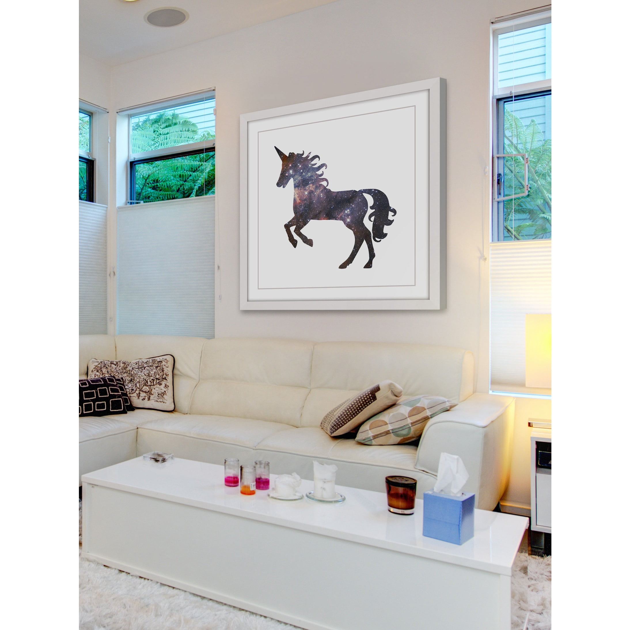 Marmont Hill "Space Unicorn 2" by Shayna Pitch Framed Painting Print
