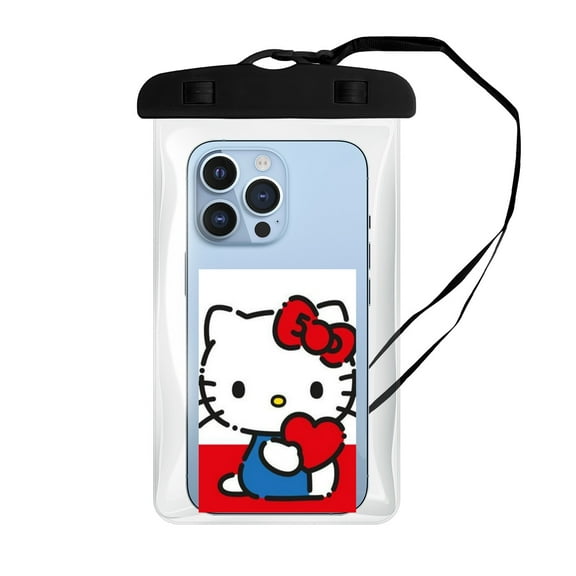 Hello Kitty Waterproof Phone Pouch, Waterproof Phone Case for iPhone 16 15 14 13 Pro Max, Phone Dry Bag Beach Cruise Essentials