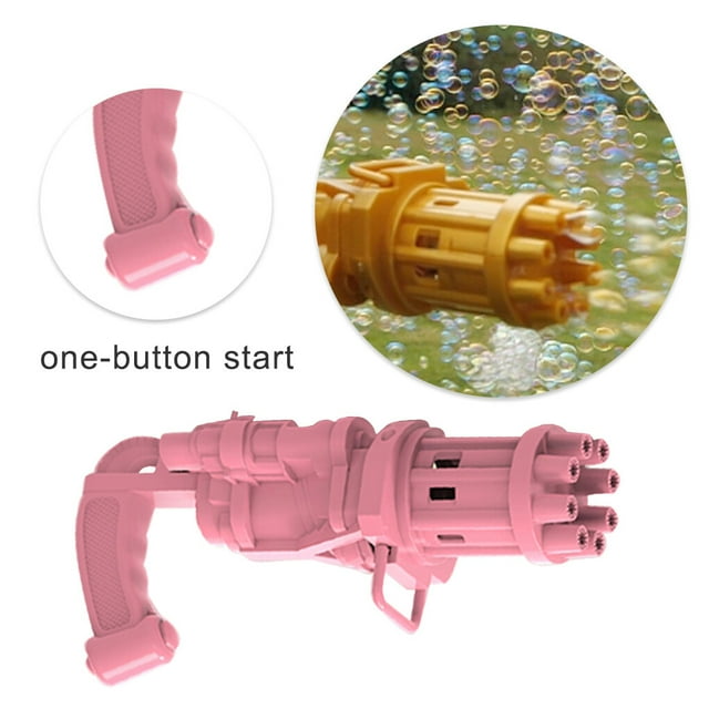 Bubble Making Machine Kids Plastic Bubble Maker plastic bubble machine bubble Outdoor Party Electric Bubbler Children Toy, Pink