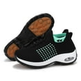 thumbnail image 6 of Womens Lace Up Sneakers Breathable Orthopedic Comfortable Non Slip Walking Shoes Casual Stretchy Athletic Sock Shoes Green Size 9, 6 of 8