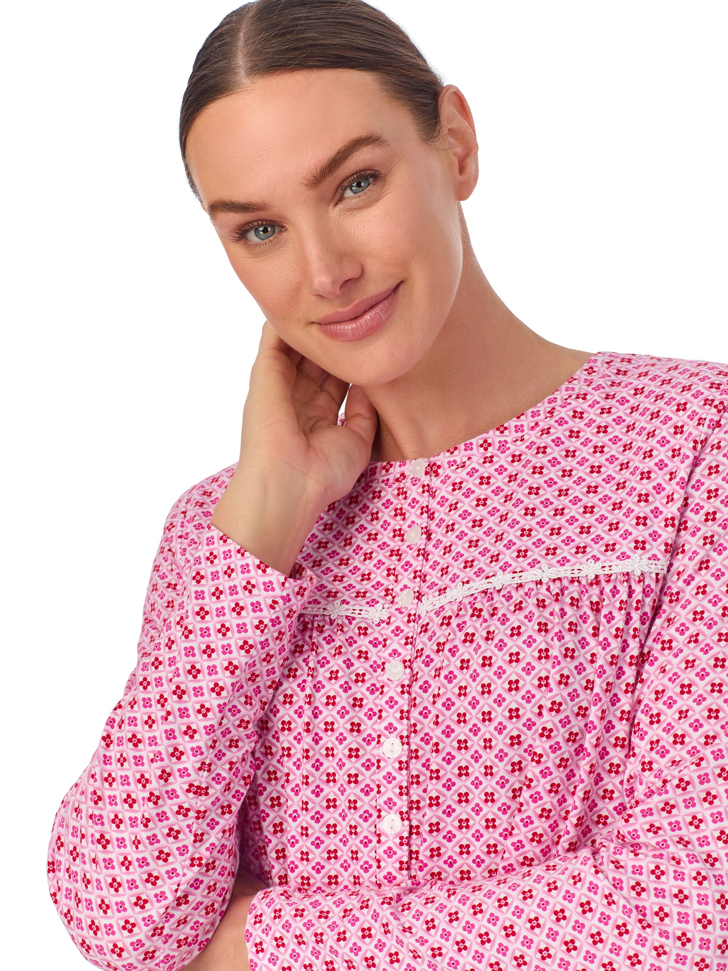 Aria Women’s 100% Cotton Long Sleeve Ballet Nightgown, Sizes XS-5X