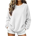 thumbnail image 2 of NominalSnug Corduroy Sweatshirts for Women Plain Long Sleeve Casual Tops Loose Fit Fall Tops, 2 of 8