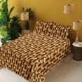thumbnail image 2 of Ambesonne Pumpkin Fitted & Flat Sheet with Sham 3 Pcs Set, Autumnal Branches Harvest, Twin, Marigold Black Fern Green, 2 of 5