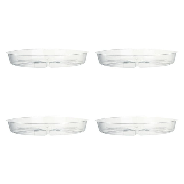 Almencla 4 Pcs Soucoupes de Plantes Transparentes Plateau de Croissance Rond 10 Pouces