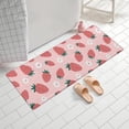 thumbnail image 2 of Strawberry Plants Fruit Flowe Bathroom Rugs Mat,Non Slip Microfiber Bathroom Rug,Rubber Backing,Soft Bathroom Mats for Bathroom Floor,Tub and Shower,60x24in(150x60cm), 2 of 5