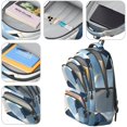 thumbnail image 4 of Blue and Gold Marble Pattern Backpack for School, Cute School Bag with Adjustable Shoulder Straps and Padded Back, 16.9"x12.6"x5.9", 4 of 5