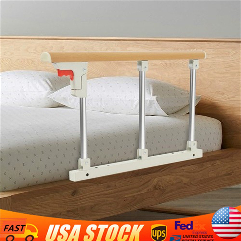 SENDERPICK Wood Color Bed Safety Railings Enhance Bedside Safety and Provide Peace of Mind