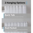 thumbnail image 4 of THD Charlotte Faux Linen Semi Sheer Light Filtering Transparent Back Tab Rod Pocket Lightweight Window Curtains Drapery Panels Bedroom, Dining Room & Living Room, 2 Panels, 4 of 4