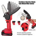 thumbnail image 5 of Tronçonneuse Électrique Rechargeable 24V Sans Fil pour Menuiserie Coupe et Élagage Outil pour Jardin (Rouge), 5 of 5