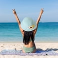 thumbnail image 5 of 56-58cm hat circumference women's summer sun hat straw hat big brim sunscreen sun hat beach hat and straw bag set - green, 5 of 5