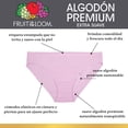 thumbnail image 3 of Bikini Fruit Of The Loom para Mujer, de Algodón 3 Piezas Blanco Talla 4, 3 of 4