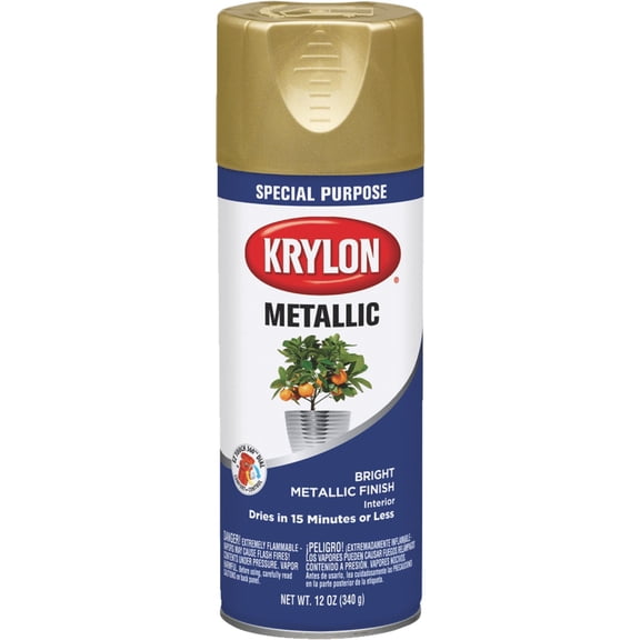Krylon Metallic Paint, Bright Gold, 11 oz.