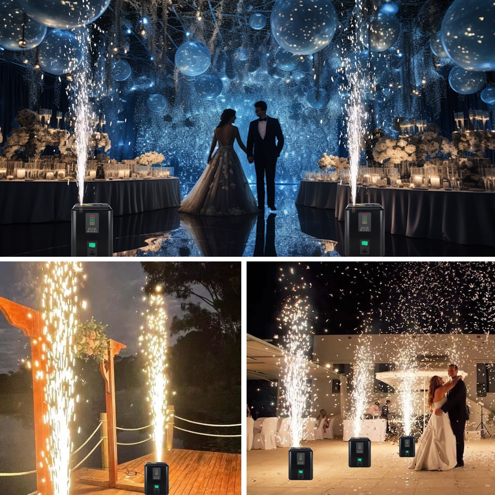 1PCS Cold Spark Machine, Portable & Compact Machine with Remote Control, Special Effects Machine for Weddings/Stages/Events (Not Include Consumables)