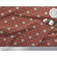 thumbnail image 3 of Soimoi Red Cotton Duck Fabric Mandala Geometric Printed Fabric 1 Yard 42 Inch Wide, 3 of 3