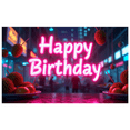 thumbnail image 3 of Neon Style Happy Birthday Banner Background Party Decorations for Birthday Party Celebrations Photography Props Backdrop Supplies, 3 of 8