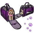 thumbnail image 6 of Yipa Soft Pet Carrier Airline Approved Soft Sided Pet Travel Carrying Handbag Under Seat Compatibility, Perfect for Cats and Small Dogs Breathable 4-Windows Design Purple Large Size, 6 of 6