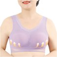 thumbnail image 4 of Women's Full Coverage Everyday Bra Comfortable Breathable Wirefree Wide Strap Plus Size No Underwire Bras for Older (XL, Purple), 4 of 7