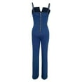 thumbnail image 6 of Women's Casual Summer Denim Jumpsuit Light Washed Blue Neckline Stretchy Slim Fit Pants plus Size Pant Suits for Women Dressy 1x Romper Jumpsuits for Women Elegant Woman Jumpsuit Romper Party Jumpsuit, 6 of 6