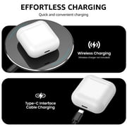 TOZO T6 Bluetooth Earbuds Bluetooth Headphones, 50H, AI Chat/Translation/Clear Mics, Stereo Bass, Wireless Charging, App-32EQ, IPX8 Waterproof Headphones, White