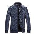 thumbnail image 2 of Men's Leather Jacket Winter Warm Casual Coat with Pockets Stylish Outerwear for Fall and Cold Weather, 2 of 2