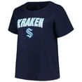 thumbnail image 2 of Women's Profile Deep Sea Blue Seattle Kraken Plus Size Arch Over Logo T-Shirt, 2 of 3