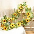 thumbnail image 2 of Hvmvliv Artificial Flowers Artificial Sunflower Garland Home Decoration String for Indoor Outdoor Party Event Wedding Wall Hanging and Floral Crafts Yellow, 2 of 6