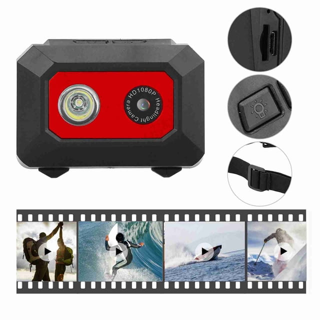 Cármara Corporal, Cámara De Vídeo Para Deportes Al Aire Libre Hd 1080p Montada En La Cabeza, Cámao Frontal Portátil, Para Acampar Al Aire Libre, Compatible Con Máxima De 32