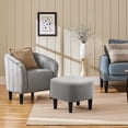 thumbnail image 3 of Alden Design Velvet Club Chair with Ottoman for Living Room, Gray, 3 of 10