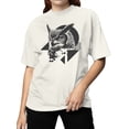 thumbnail image 2 of Geometric Owl Graphic Women's Off White T-Shirt, 2 of 3