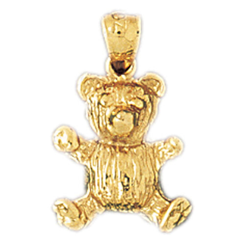 Jewels Obsession Teddy Bear Necklace 14K Yellow Gold-plated 925 Silver Teddy Bear Pendant with 18 Necklace 
