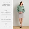 thumbnail image 3 of Fishers Finery Women's Ponte Stretch A-Line Skirt With Side Pockets, Gray, Medium, 3 of 5