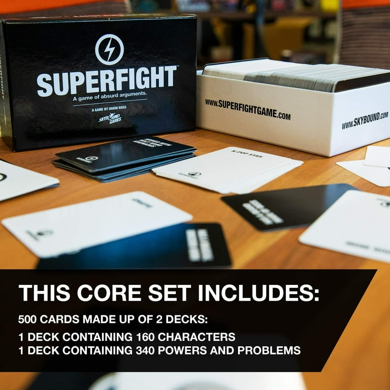 Skybound Superfight Card Game - Absurd Superpower Arguments for Kids, Teens & Adults, 500 Cards, 3+ Players, Ages 8+ Skybound Superfight Card Game - Absurd Superpower Arguments for Kids, Teens & Adults, 500 Cards, 3+ Players, Ages 8+