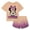 Peach / purple, variant on Disney Minnie Mouse T-Shirt and French Terry Shorts Outfit Set Airbrush Infant to Big Kid