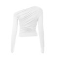 thumbnail image 7 of GEWSEY Womens Off The Shoulder Tops Long Sleeve Going Out Basic Shirts Cute Y2K Fall Trendy Fashion 2025 (White, XL), 7 of 7