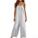 thumbnail image 2 of TaTaai Women Fashion Solid Color Backless Cami Jumpsuit Long Cotton Linen Casual Wear Ladies Fitness Daily Lounge Wear Breathable No Fading Versatile Outfit Gift, 2 of 6