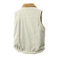 thumbnail image 5 of yuCgh Men's Reversible Fleece Vest, Double Sided Lambskin Collar Waistcoat, Color Contrast Zip Up Jacket for Warm Layering & Casual Style,White,M, 5 of 9