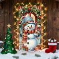 thumbnail image 2 of Christmas Door Decoration Hanging Cloth 90 cm x 185 cm Multicolor Polyester Holiday Party Background Tapestry With Festive Nativity Snowman Santa Designs, 2 of 6