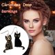 thumbnail image 4 of Pendientes Colgantes De Madera De Gato Esqueleto De Halloween Pendientes De Gato Negro De Halloween Joyería De Fiesta Sweethay AP005977-00, 4 of 6