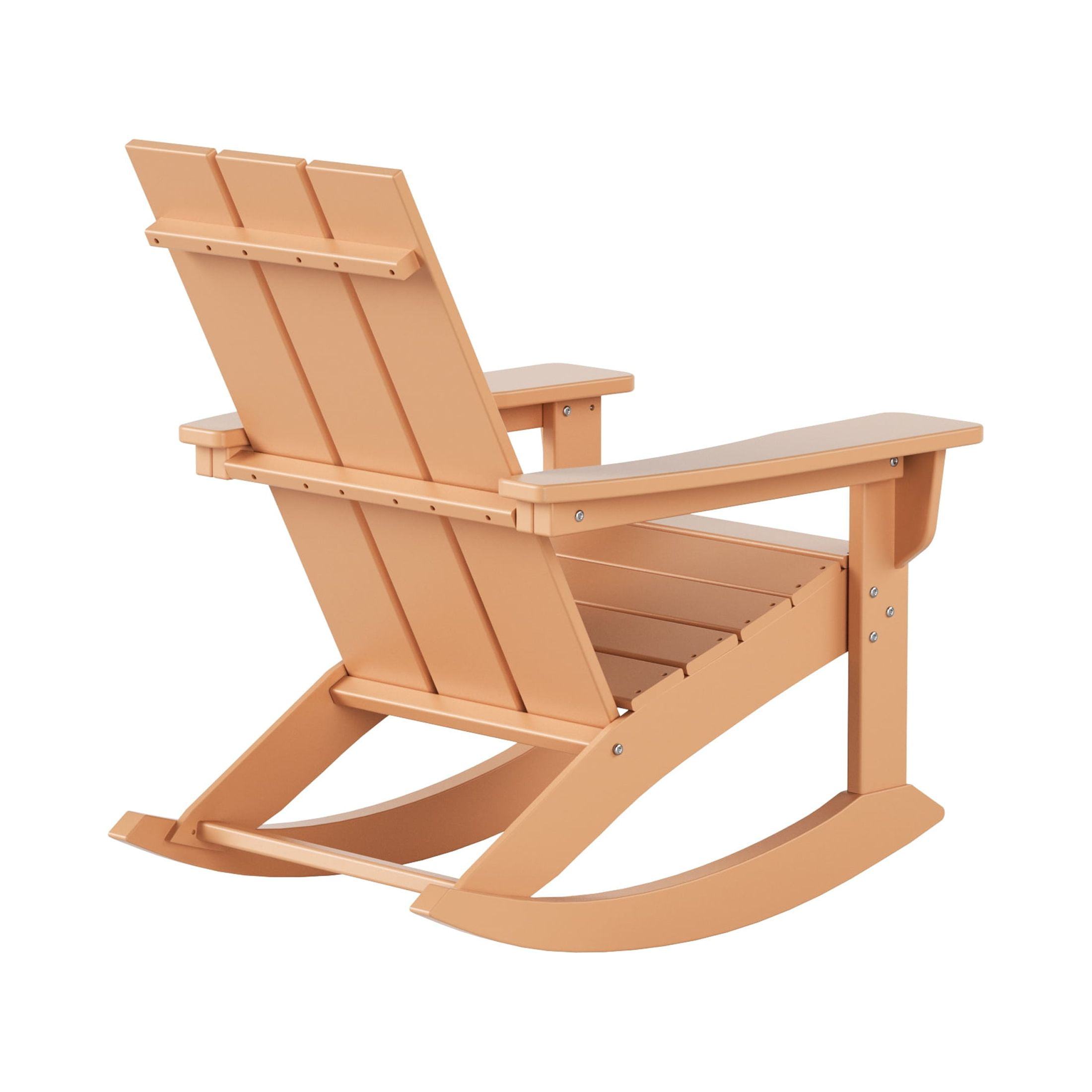 GARDEN Set of 2 Modern Plastic Outdoor Rocking Chairs for Patio Porch, Teak