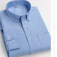 thumbnail image 3 of Men Clothing, Men's Long Sleeve Oxford Formal Shirt Plaid Button Down Collar Shirts Casual Spring Dress Work Shirt with Pocket, 3 of 3