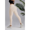 thumbnail image 5 of Women Yoga Sports Ribbed Seamless Leggings High Waisted Workout Gym Yoga Pants Quick-Drying Off-White S, 5 of 7