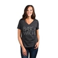 thumbnail image 2 of Thread Tank Basic Witch Women's Relaxed V-Neck T-Shirt Tee Charcoal X-Large, 2 of 4
