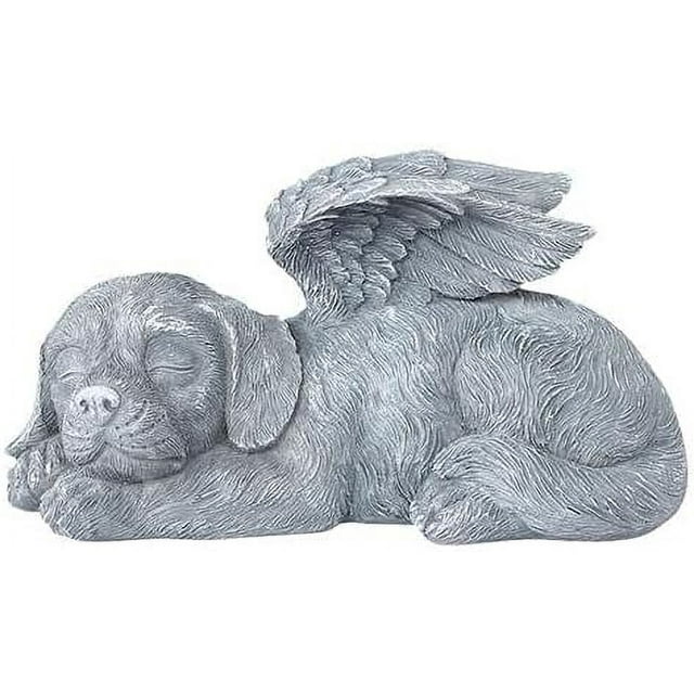 Cadeau de Sympathie pour Ange Commémoratif pour Animaux, Placement Extérieur Résistant aux Intempéries, Statue en Résine comme Marqueur de Tombe pour Animaux, Décoration de Jardin avec Qualité Faite à la Main