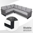 thumbnail image 2 of POCASSY Outdoor Furniture Set with Outdoor Sectional Sofa, 102 Inch Width Patio L Shape Sectional Sofa Gray Wicker Rattan Couch for Porch Deck Backyard, Gray/Gray, 2 of 6
