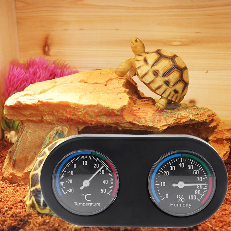 Reptile Tortoise Horned Frog Lizard Snake Thermometer Terrarium Temperature  Humidity Gauge Monitor Dial Hygrometer