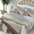 thumbnail image 5 of Ambesonne Beach Fitted & Top Sheet Set with Shams, Tropical Gulf Island, Grey Cream, 5 of 8