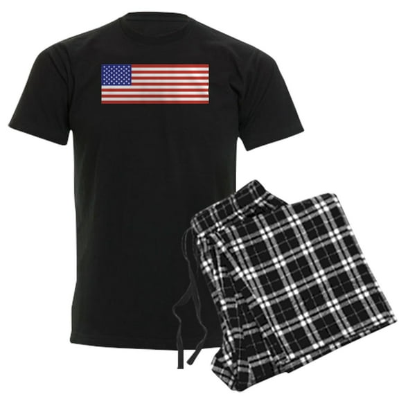 CafePress - American Flag Men's Dark Pajamas - Men's Dark Loose Fit Cotton Pajama Set