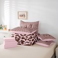 thumbnail image 6 of meiyoeat Pink Bowknot Monogrammed M 7-Piece Twin Bedding For Girls,Cheetah Print Letter Design Bedding Comforter Set,Pink Reversible, 6 of 7